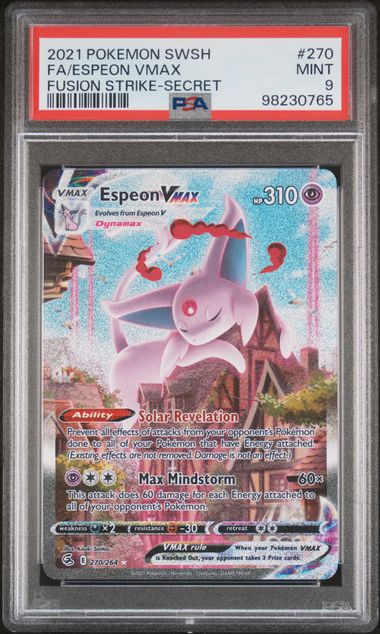 Espeon VMAX 270 264 Sword & Shield: Fusion Strike PSA 9 98230765 Sale