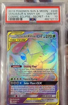 Venusaur & Snivy GX 249 236 Sun & Moon: Cosmic Eclipse PSA 10 48212113 Online now